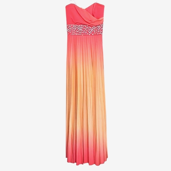 Speechless Pleated Rhinestone Accent Waist Lace Up Back Dress Size Medium - Picture 1 of 10
